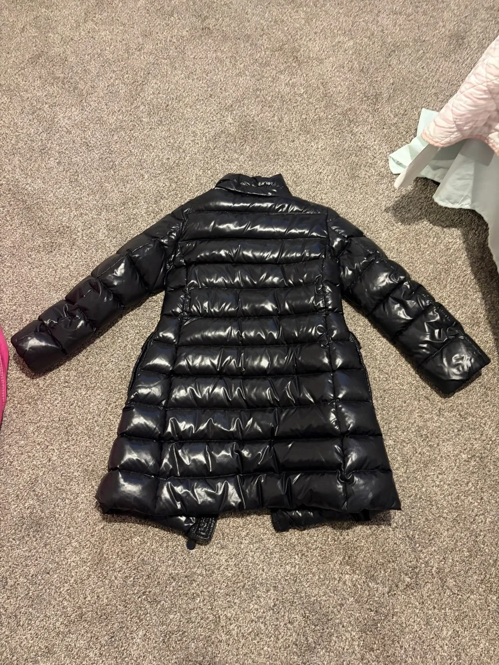 Moncler Glossy Black Long Down Puffer Coat